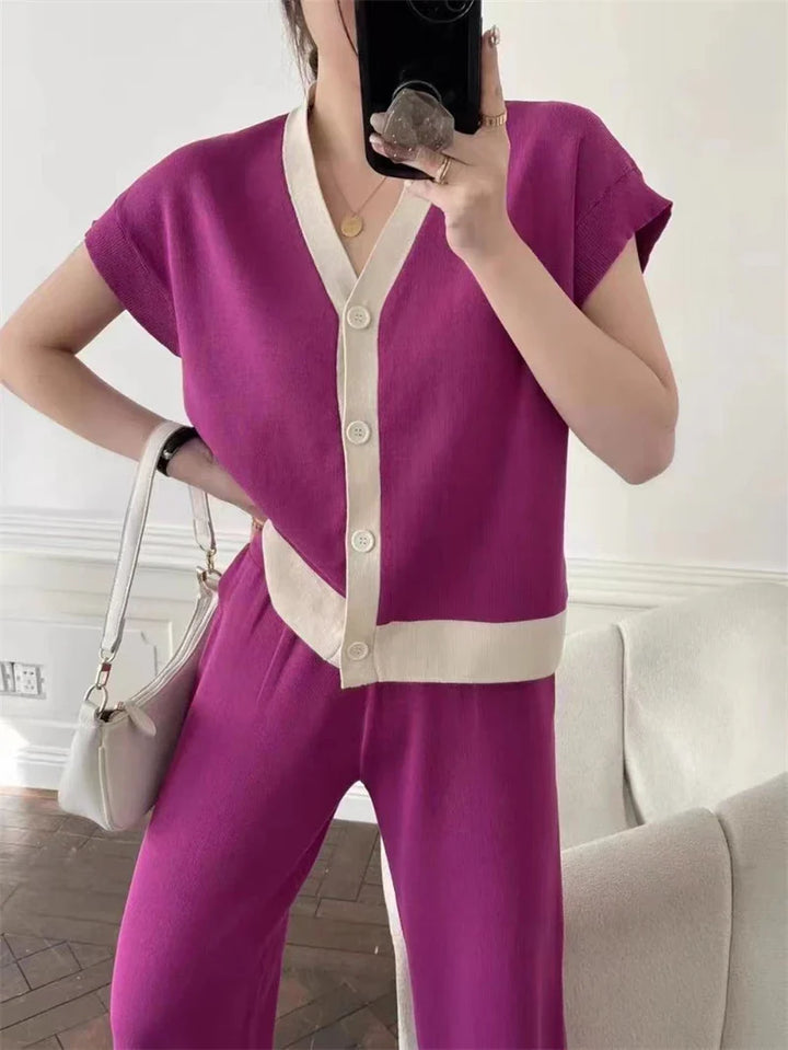 Camille - Elegante set di maglieria [Oberteil+Hose]