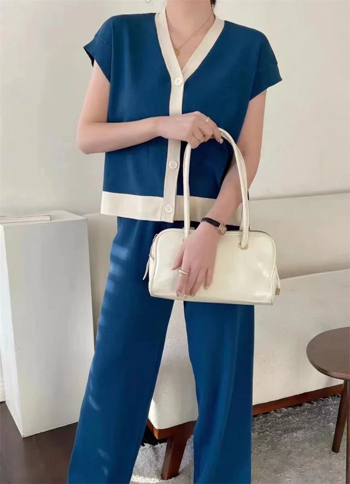 Camille - Elegante set di maglieria [Oberteil+Hose]