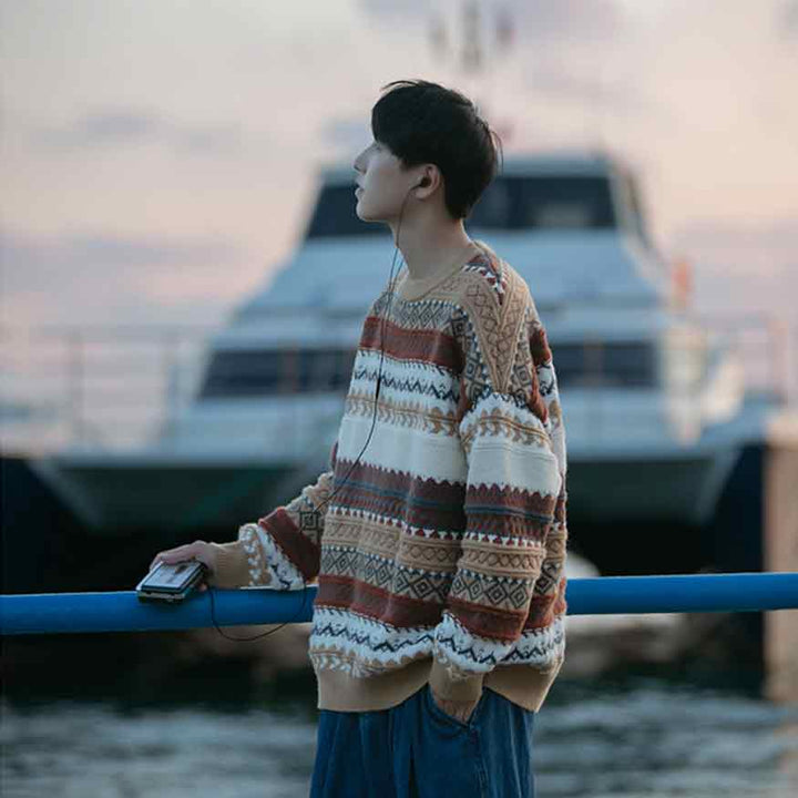 May - Gestreifter Vintage-Pullover