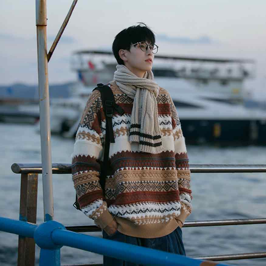 May - Gestreifter Vintage-Pullover