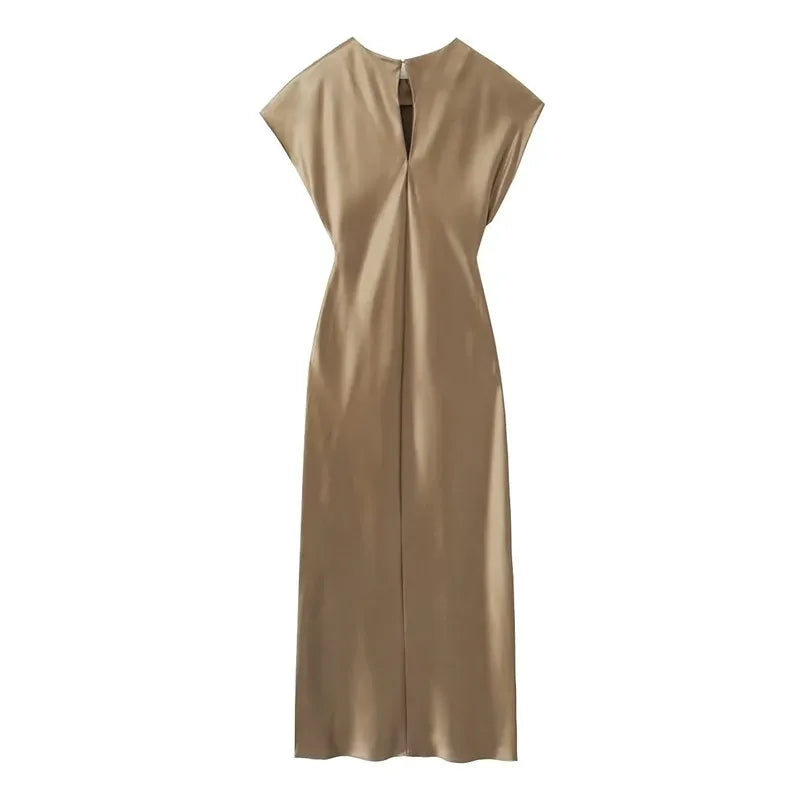 Lena - Robe midi élégante en satin