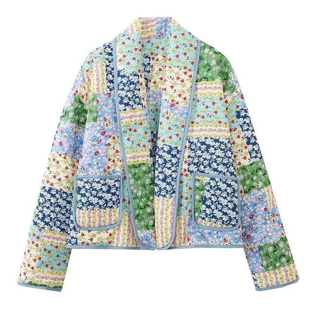 Gracie - Retro pikowany sweter z kieszeniami