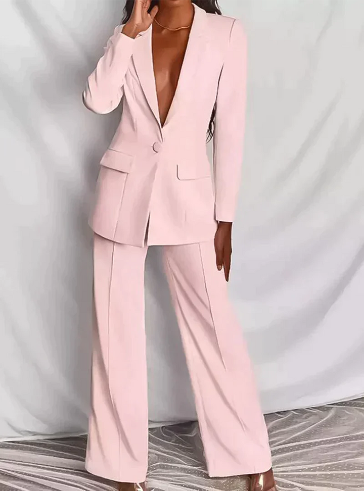 JESIKA - Ensemble élégant composé d'un blazer noble et d'un pantalon élégant