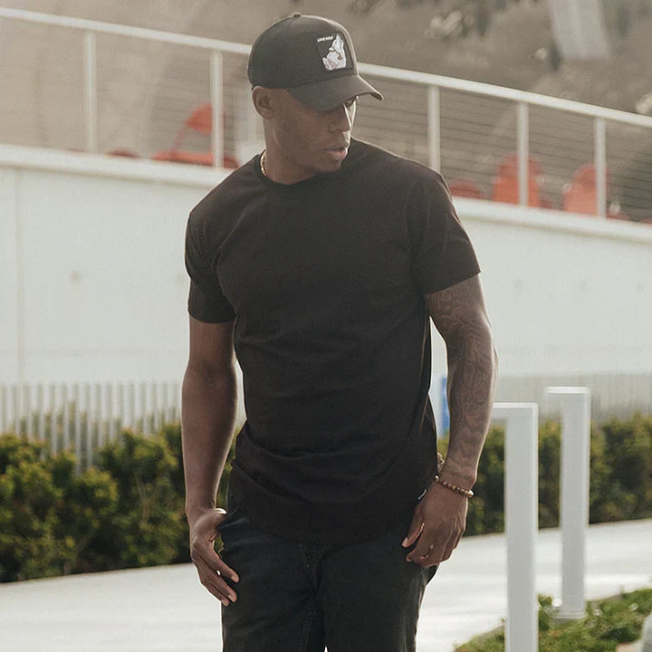 T-shirt homme ajusté avec col rond – T-shirt slim fit pour fitness, loisirs et été