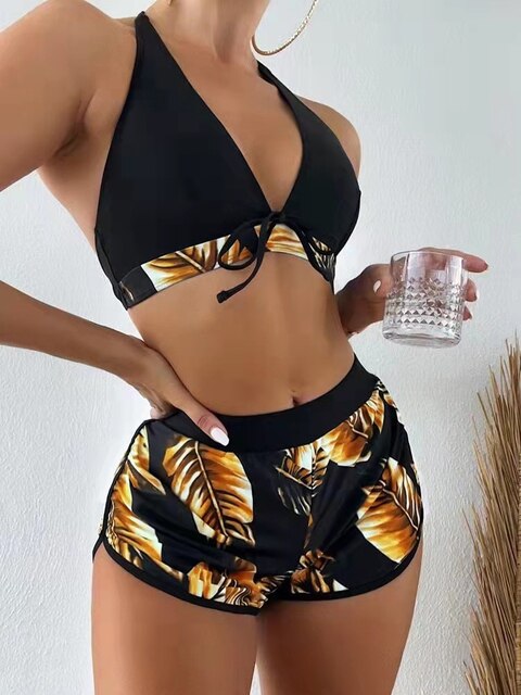 FRANCES - Bikini avec imprimé feuilles