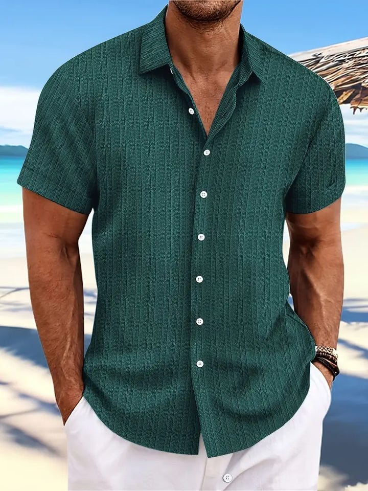 Herren Sommerhemd mit Knopfleiste – Kurzarm Freizeithemd mit Kragen für Urlaub, Strand & Alltag
