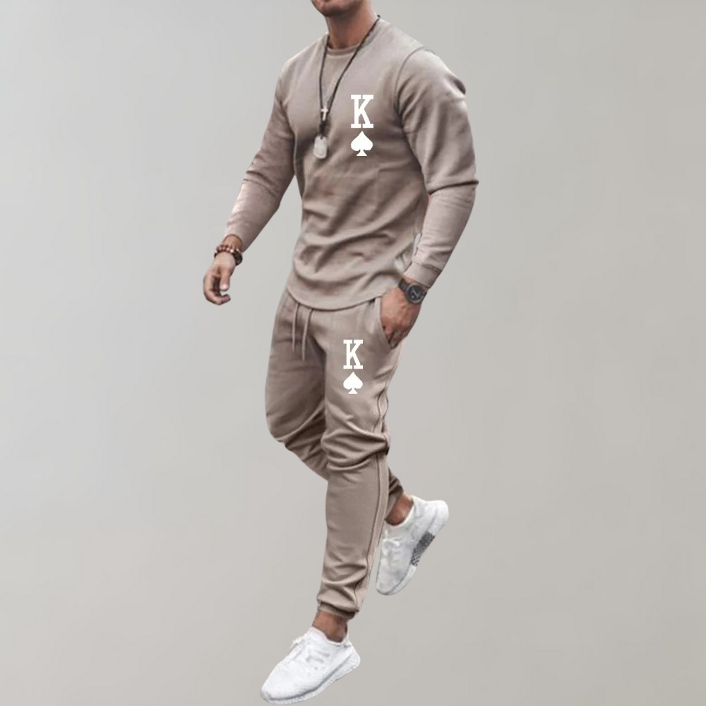 Survêtement d'entraînement homme 2 pièces – Survêtement King of Spades avec t-shirt col rond & pantalon de jogging
