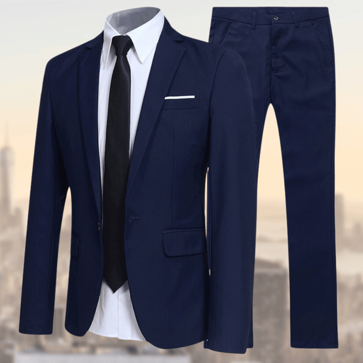 Eleganter Herren Anzug 2-teilig – Slim Fit Business Set mit Sakko & Hose für Hochzeit, Büro & Events