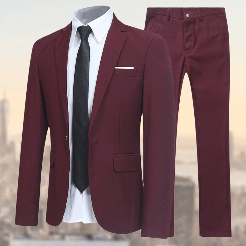 Eleganter Herren Anzug 2-teilig – Slim Fit Business Set mit Sakko & Hose für Hochzeit, Büro & Events