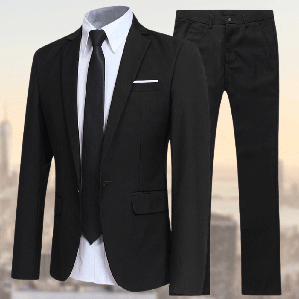 Eleganter Herren Anzug 2-teilig – Slim Fit Business Set mit Sakko & Hose für Hochzeit, Büro & Events