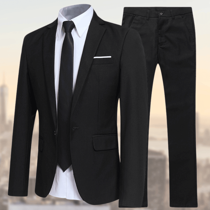 Eleganter Herren Anzug 2-teilig – Slim Fit Business Set mit Sakko & Hose für Hochzeit, Büro & Events