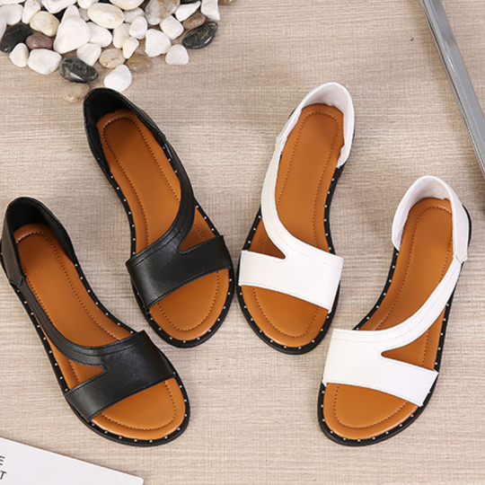 Chaussures d'été pour femmes – Sandales plates confortables avec semelle ergonomique pour le quotidien et les vacances