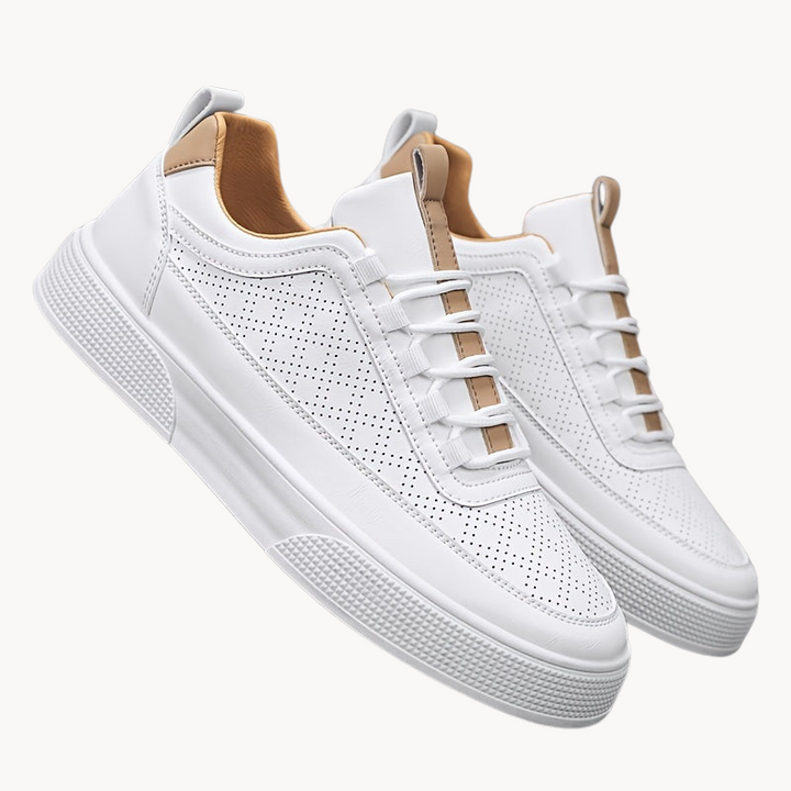 Baskets minimalistes pour hommes en blanc – Chaussures de loisirs confortables au look épuré