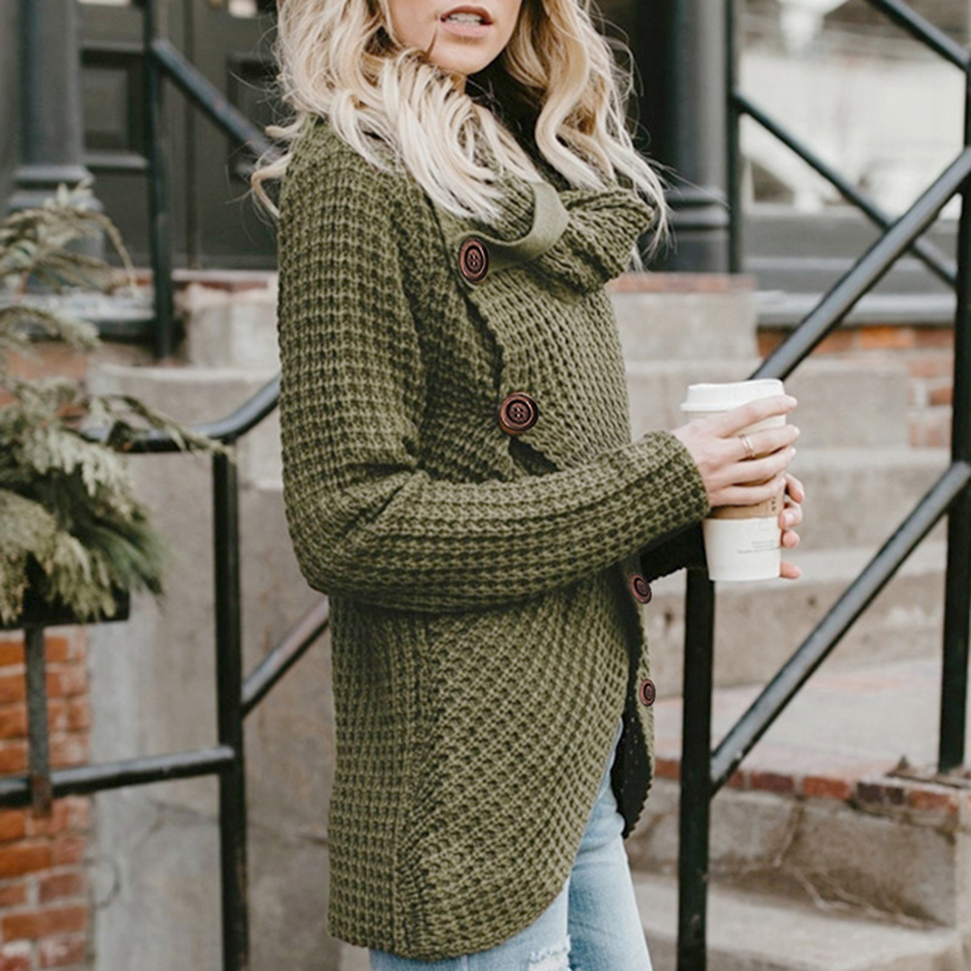 Marybeth - Pull à col roulé asymétrique moderne avec des détails élégants