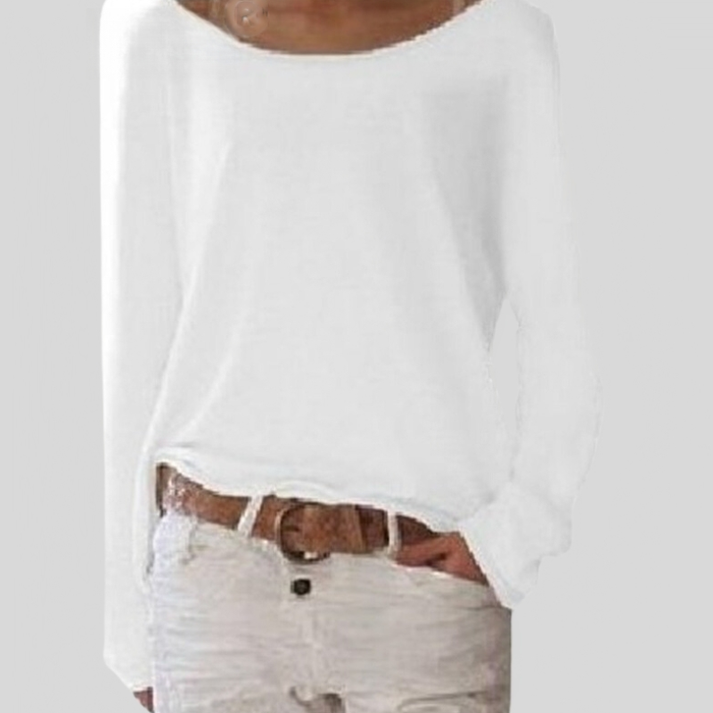 Damen Langarmshirt mit U-Boot-Ausschnitt – Lockeres Basic-Oberteil für Alltag, Freizeit & Layer-Looks