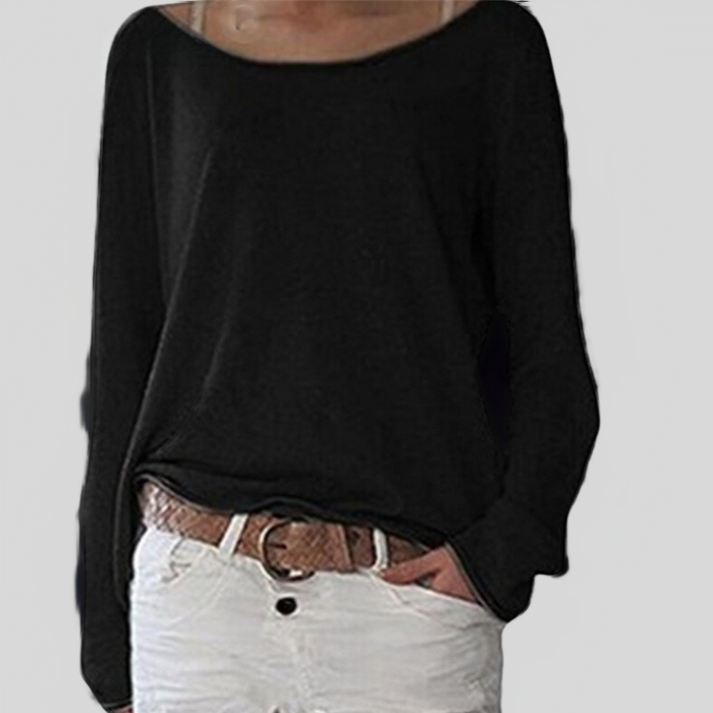 Damen Langarmshirt mit U-Boot-Ausschnitt – Lockeres Basic-Oberteil für Alltag, Freizeit & Layer-Looks