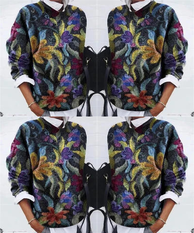 Solen | Stilvoller Damenpullover mit Blumenprint