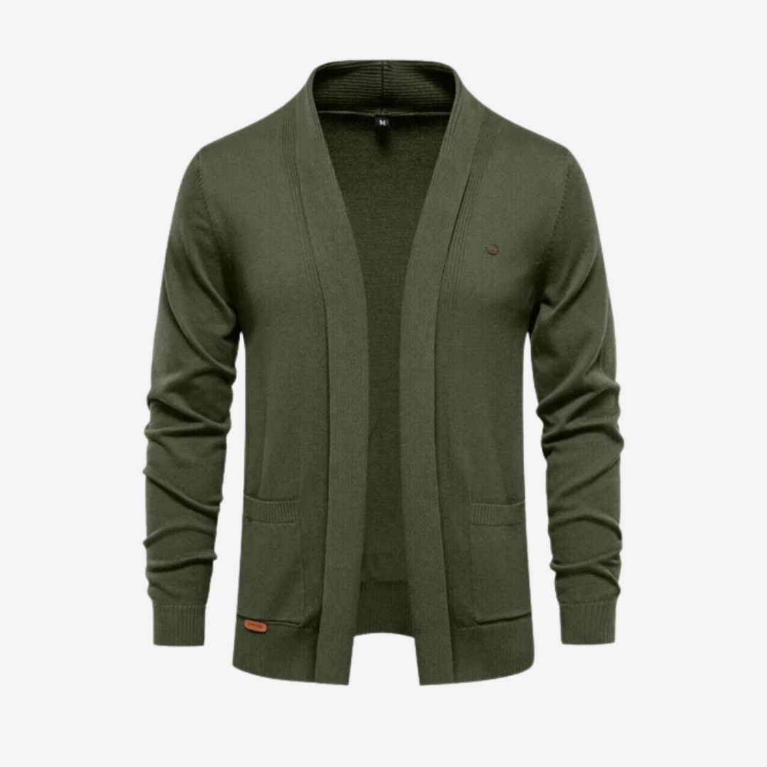 Dexter - cardigan décontracté en tricot avec col pour hommes