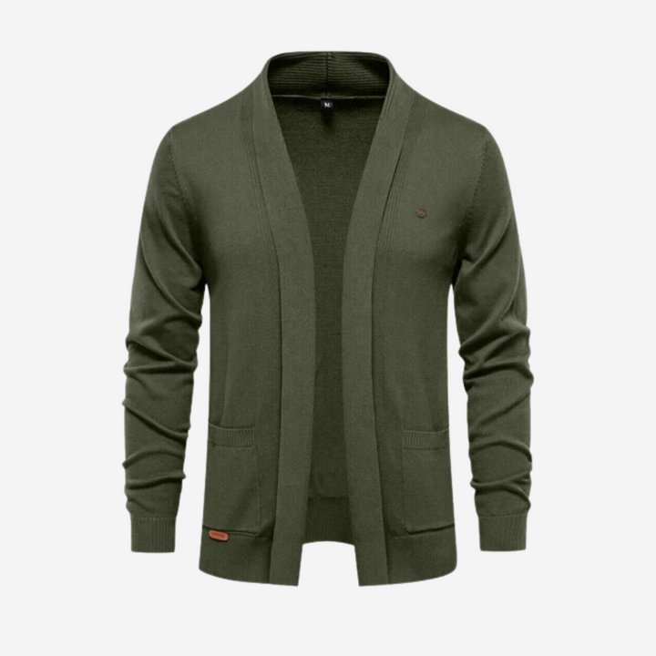 Dexter - cardigan décontracté en tricot avec col pour hommes