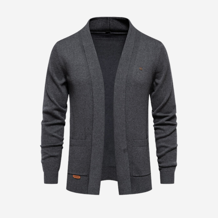 Dexter - cardigan décontracté en tricot avec col pour hommes