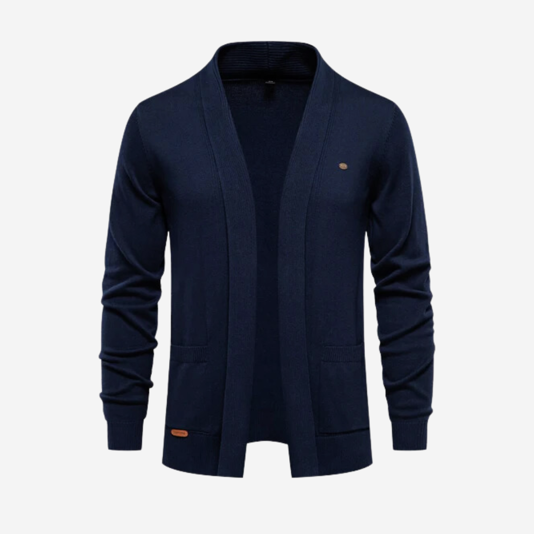 Dexter - cardigan décontracté en tricot avec col pour hommes
