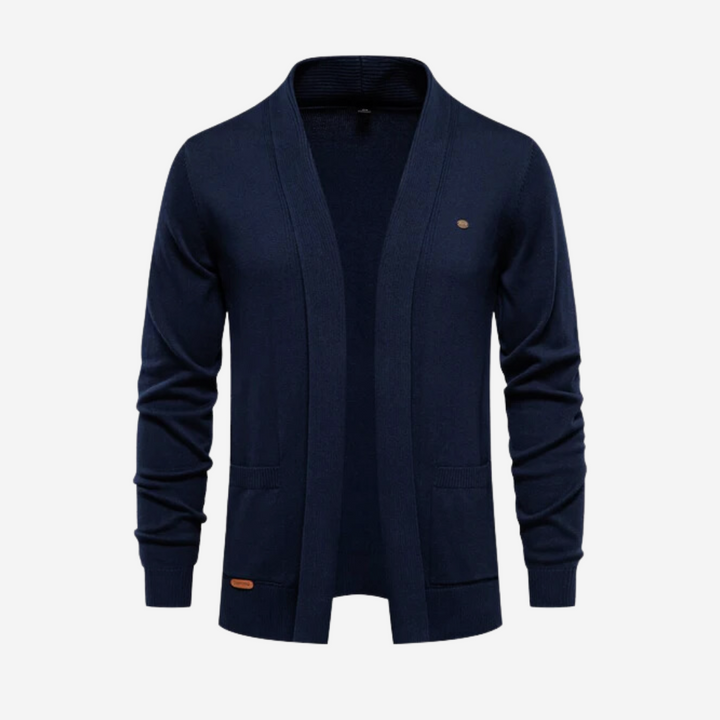 Dexter - cardigan décontracté en tricot avec col pour hommes