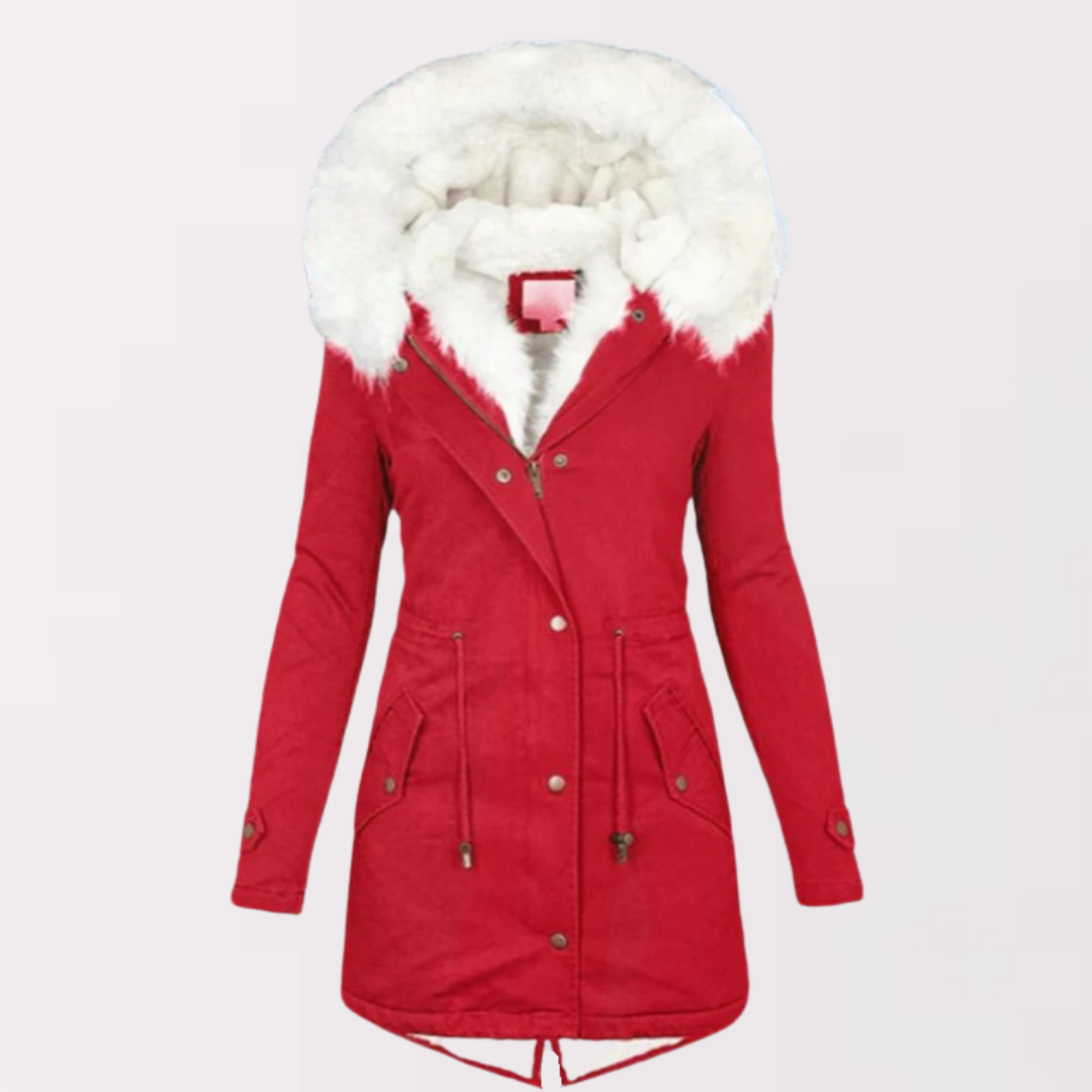 Parka-manteau Scarlett avec capuche et doublure en fourrure