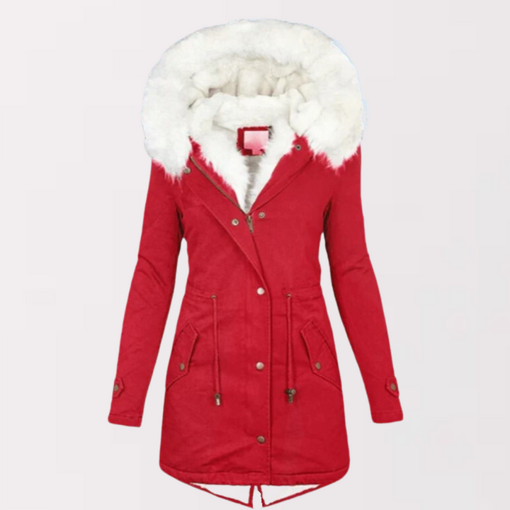Parka-manteau Scarlett avec capuche et doublure en fourrure