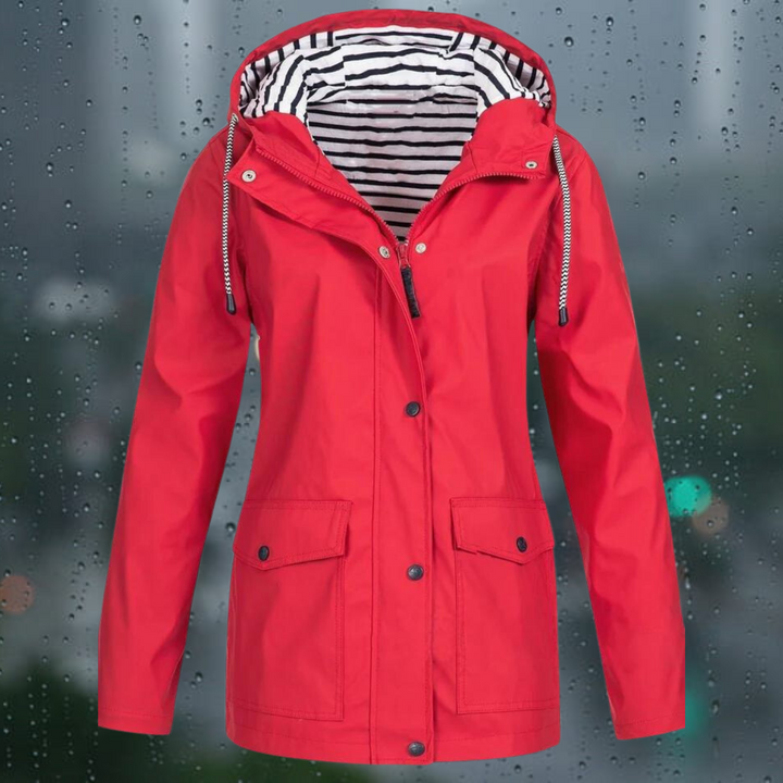 Hellee - Cappotto lungo casual con cappuccio Windbreaker Trenchcoat