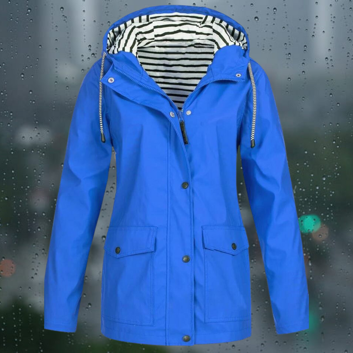 Hellee - Cappotto lungo casual con cappuccio Windbreaker Trenchcoat