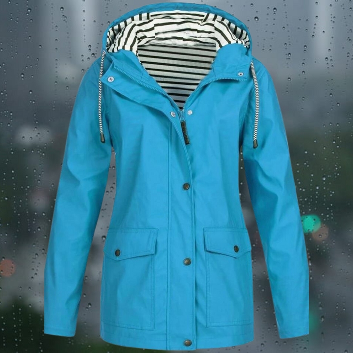 Hellee - Cappotto lungo casual con cappuccio Windbreaker Trenchcoat