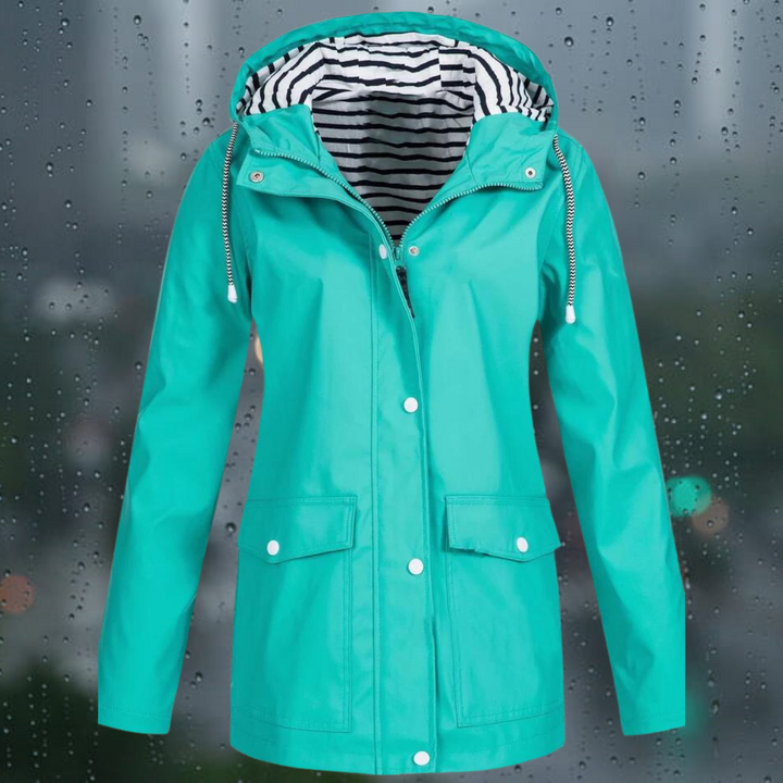Hellee - Cappotto lungo casual con cappuccio Windbreaker Trenchcoat