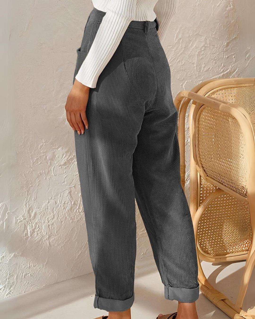 Pantalon en velours côtelé confortable