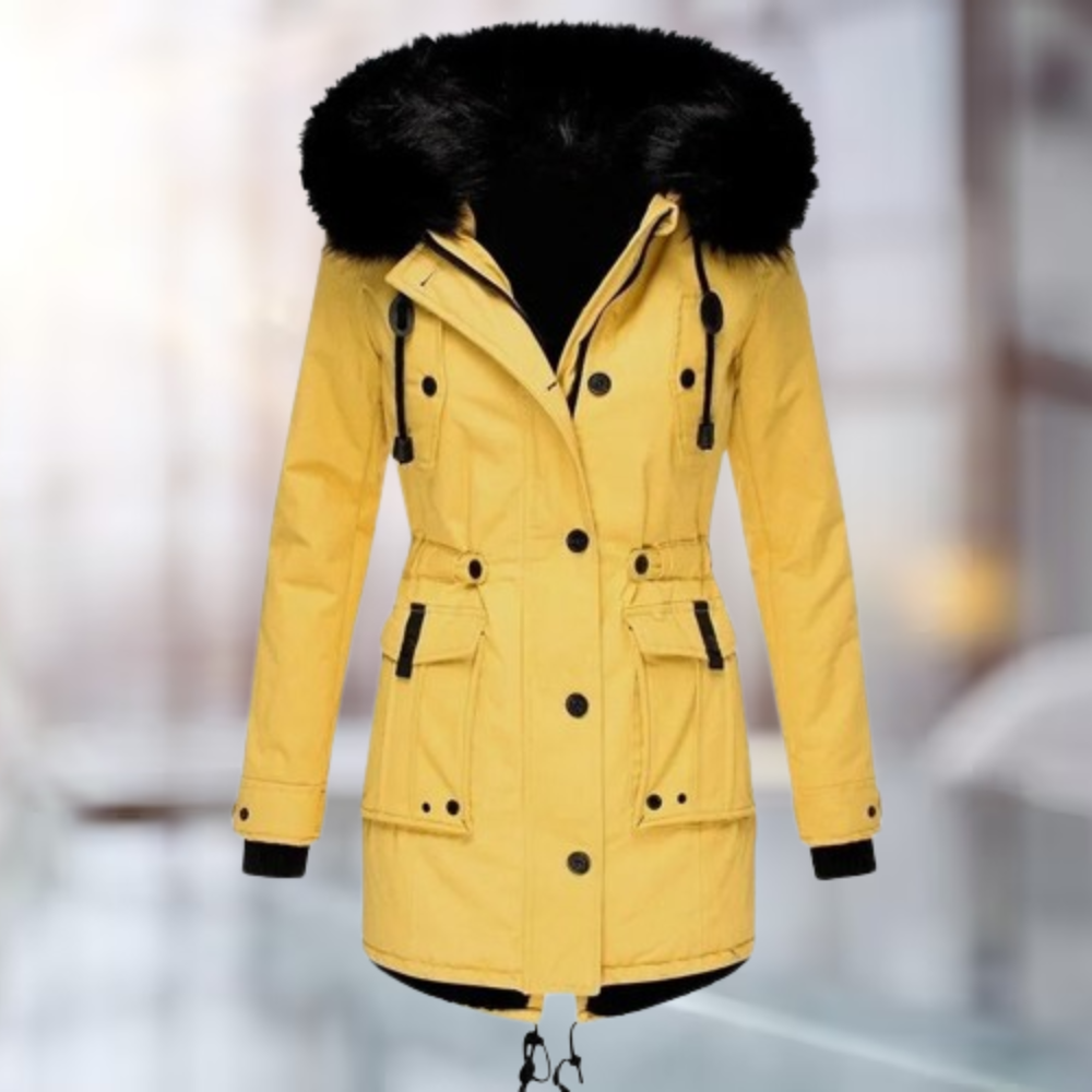 Valentina - Manteau élégant à col en coton et laine