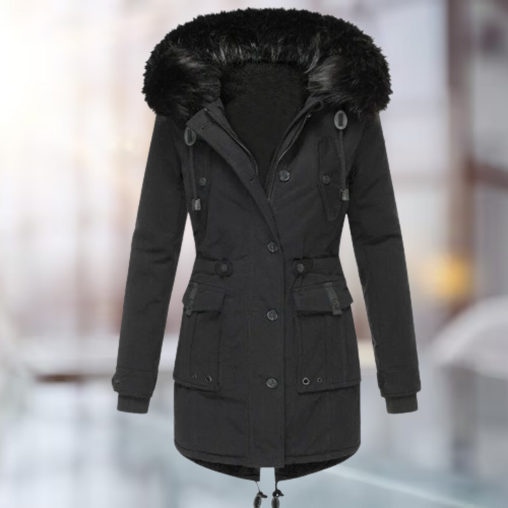 Valentina - Manteau élégant à col en coton et laine