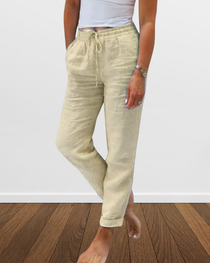 Bertha - Pantalon de loisirs pour femmes en coton et lin