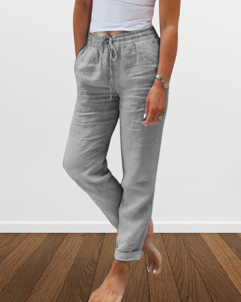 Bertha - Pantalon de loisirs pour femmes en coton et lin