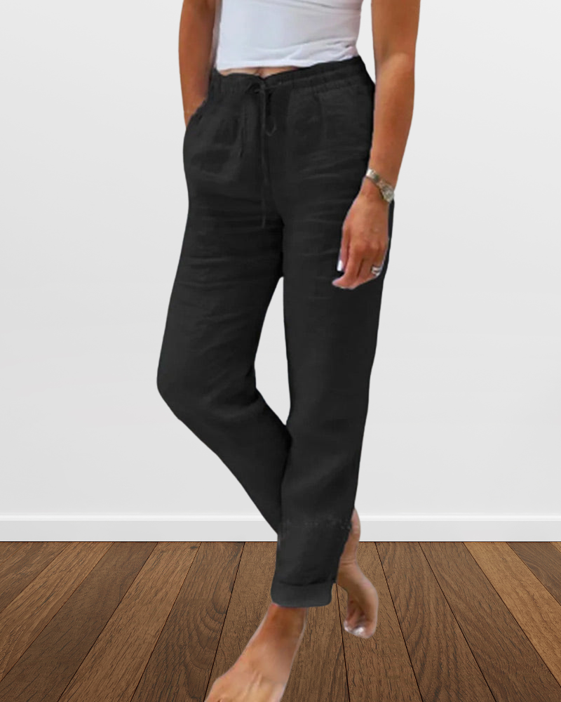Bertha - Pantalon de loisirs pour femmes en coton et lin