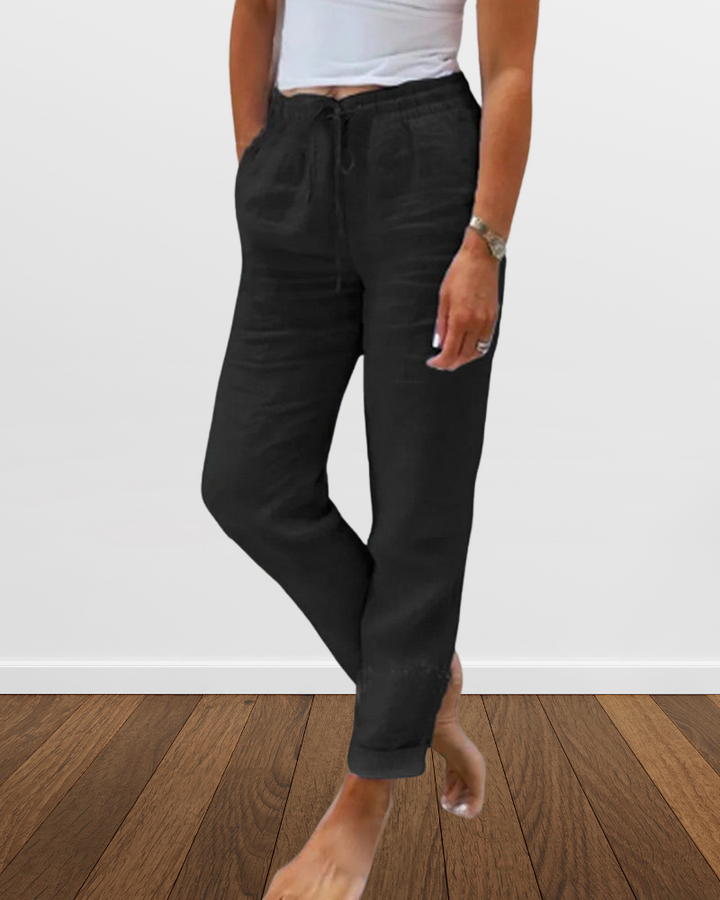 Bertha - Pantalon de loisirs pour femmes en coton et lin