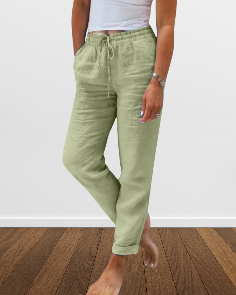Bertha - Pantalon de loisirs pour femmes en coton et lin