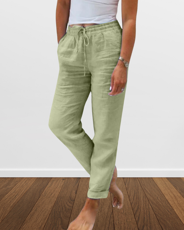 Bertha - Pantalon de loisirs pour femmes en coton et lin