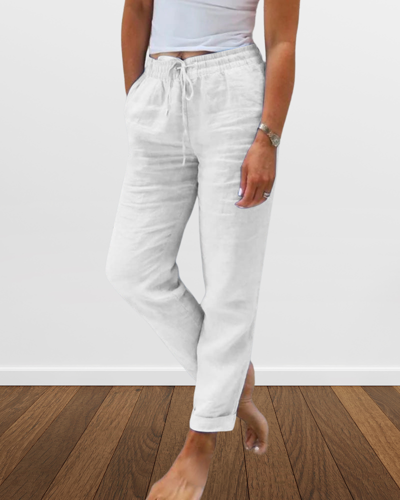 Bertha - Pantalon de loisirs pour femmes en coton et lin