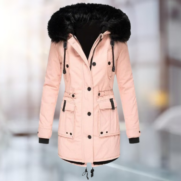 Valentina - Manteau élégant à col en coton et laine