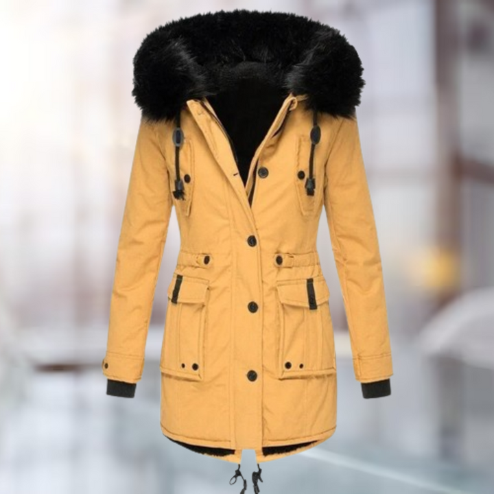 Valentina - Manteau élégant à col en coton et laine