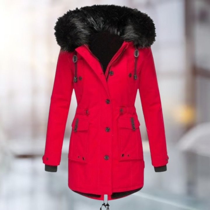 Valentina - Manteau élégant à col en coton et laine