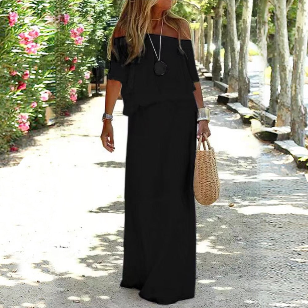NIKA – Robe longue élégante à épaules dénudées pour toutes les occasions