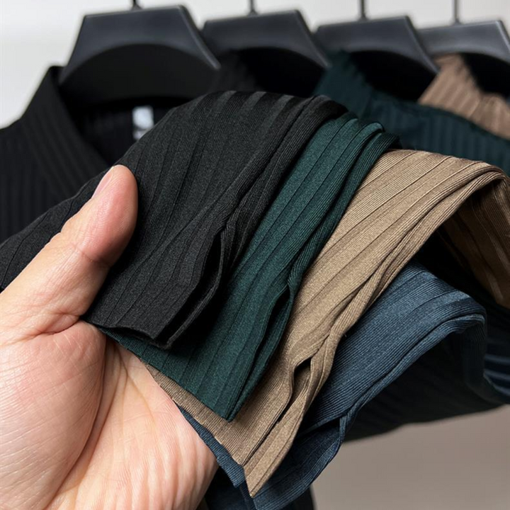 Polo homme à manches courtes avec motif à rayures – Polo d'été pour affaires et loisirs
