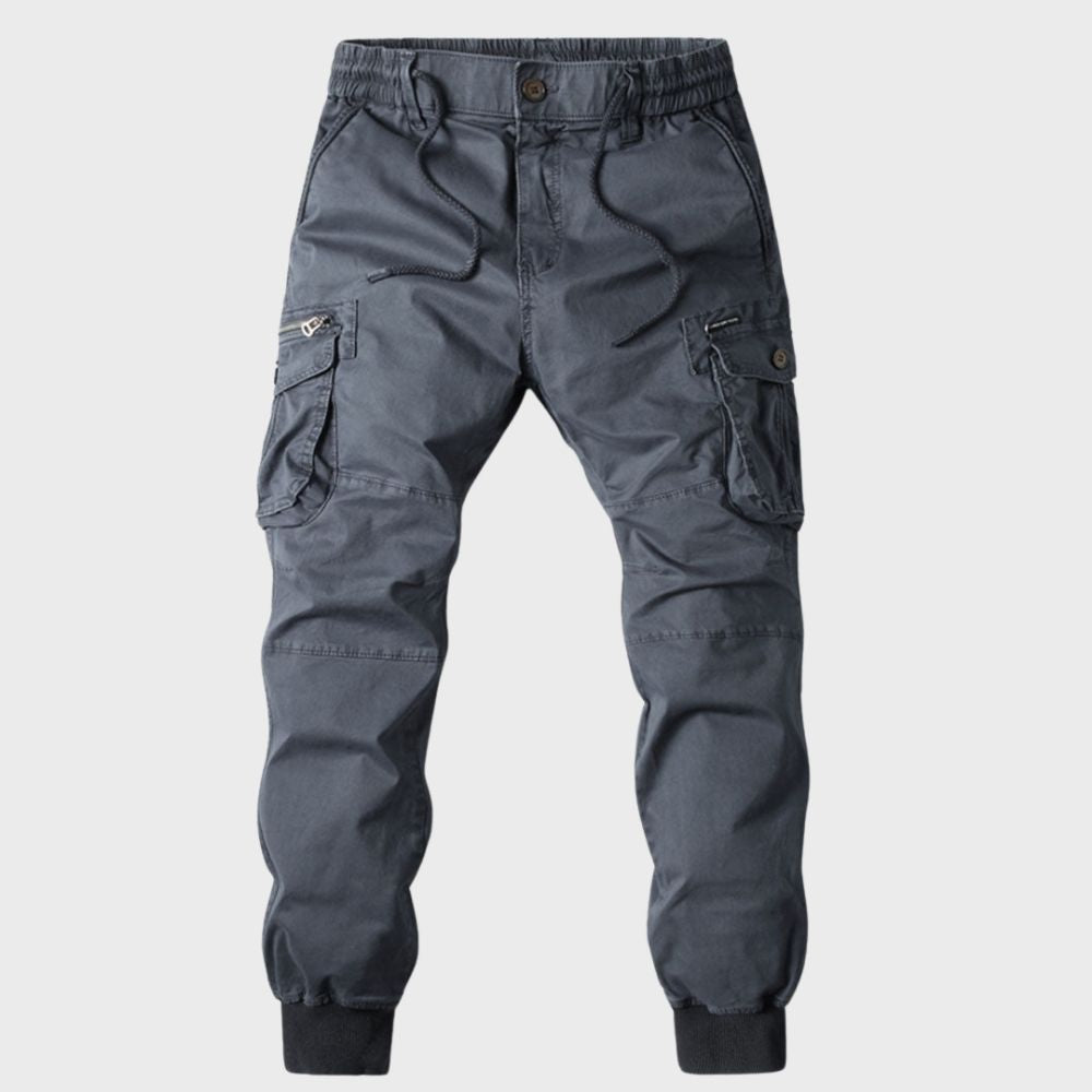 Pantalon cargo homme jogger – Pantalon de loisirs confortable avec ceinture élastique et poches style utilitaire