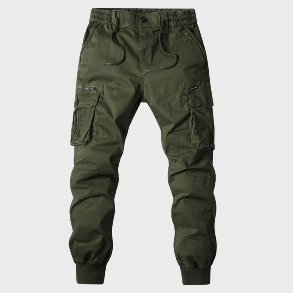 Pantalon cargo homme jogger – Pantalon de loisirs confortable avec ceinture élastique et poches style utilitaire