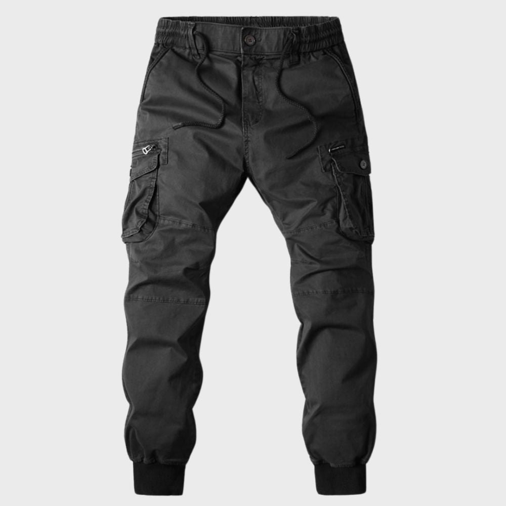 Pantalon cargo homme jogger – Pantalon de loisirs confortable avec ceinture élastique et poches style utilitaire